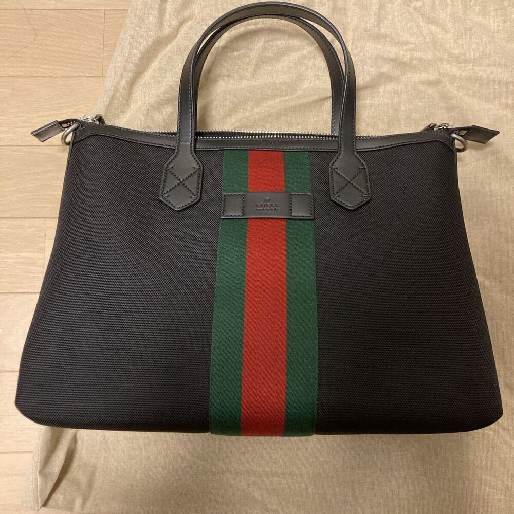 GUCCI tote bag black webbing